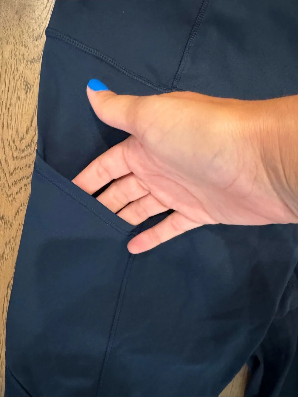 Peloton Lululemon Navy High-Rise Active Leggings with Side Pockets